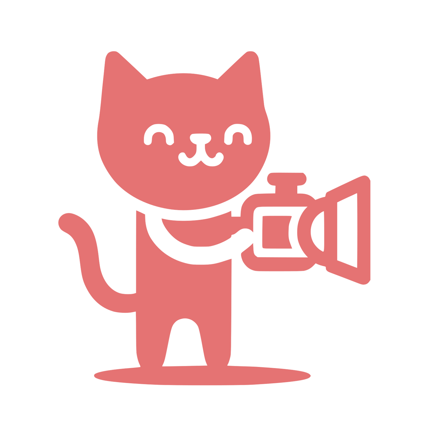 Cat with Movie Camera Logo #E57373