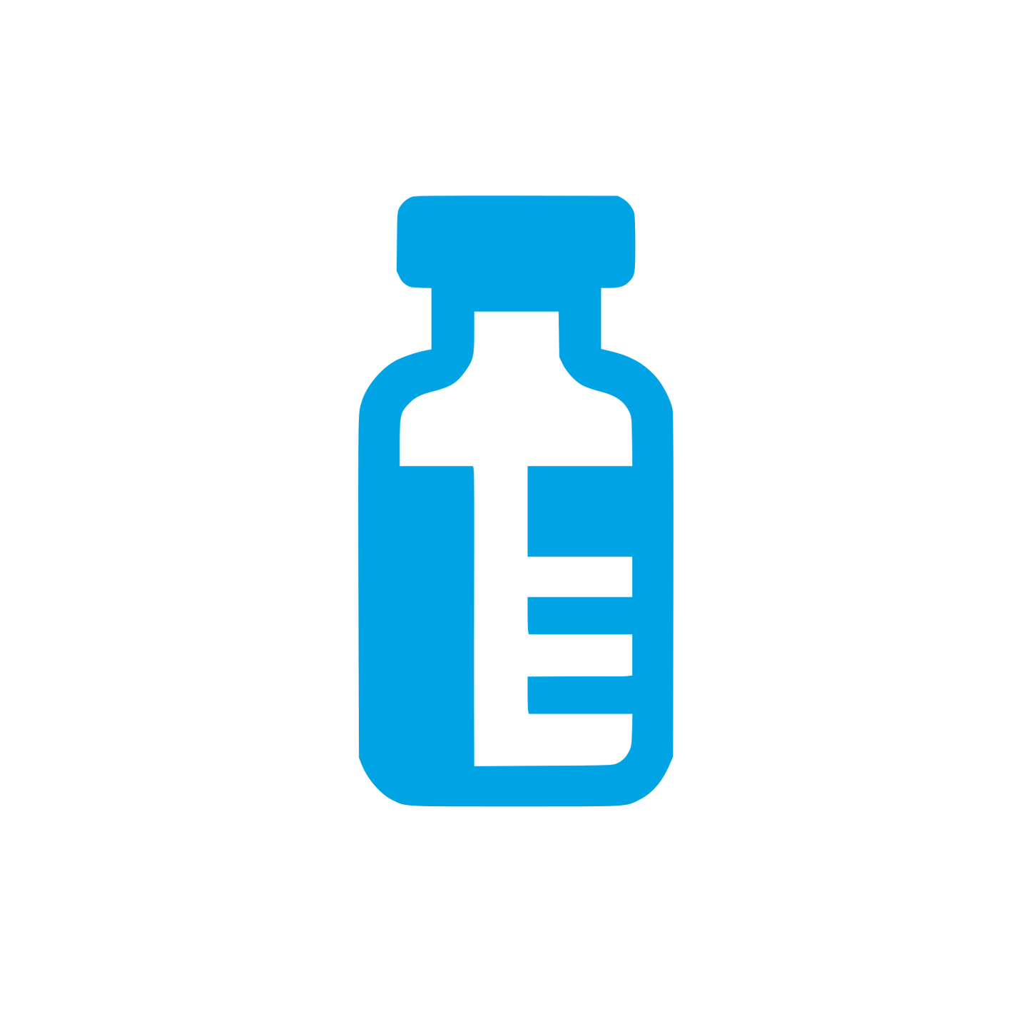 Medicine Bottle Logo #00a3e4
