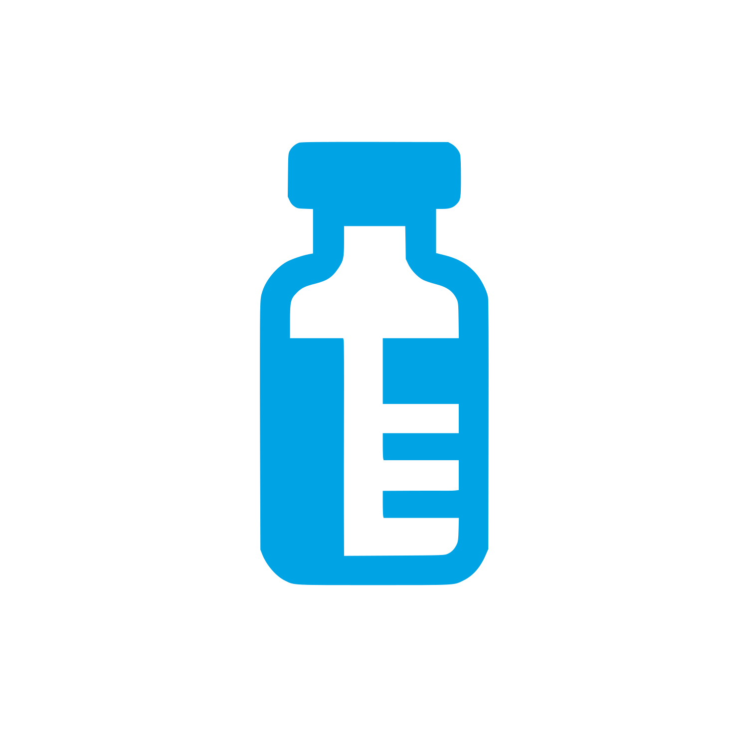 Medicine Bottle Logo #00a3e4