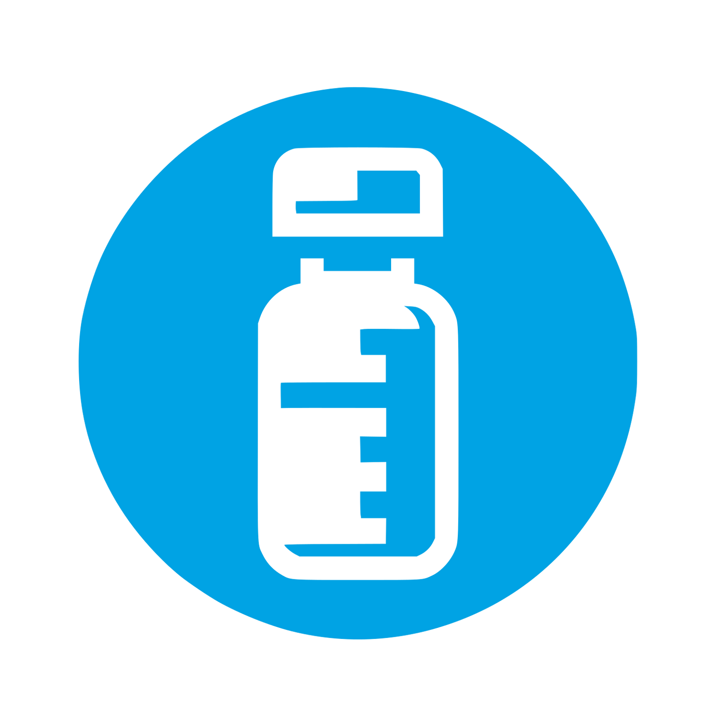 Medicine Bottle Logo #00a3e4