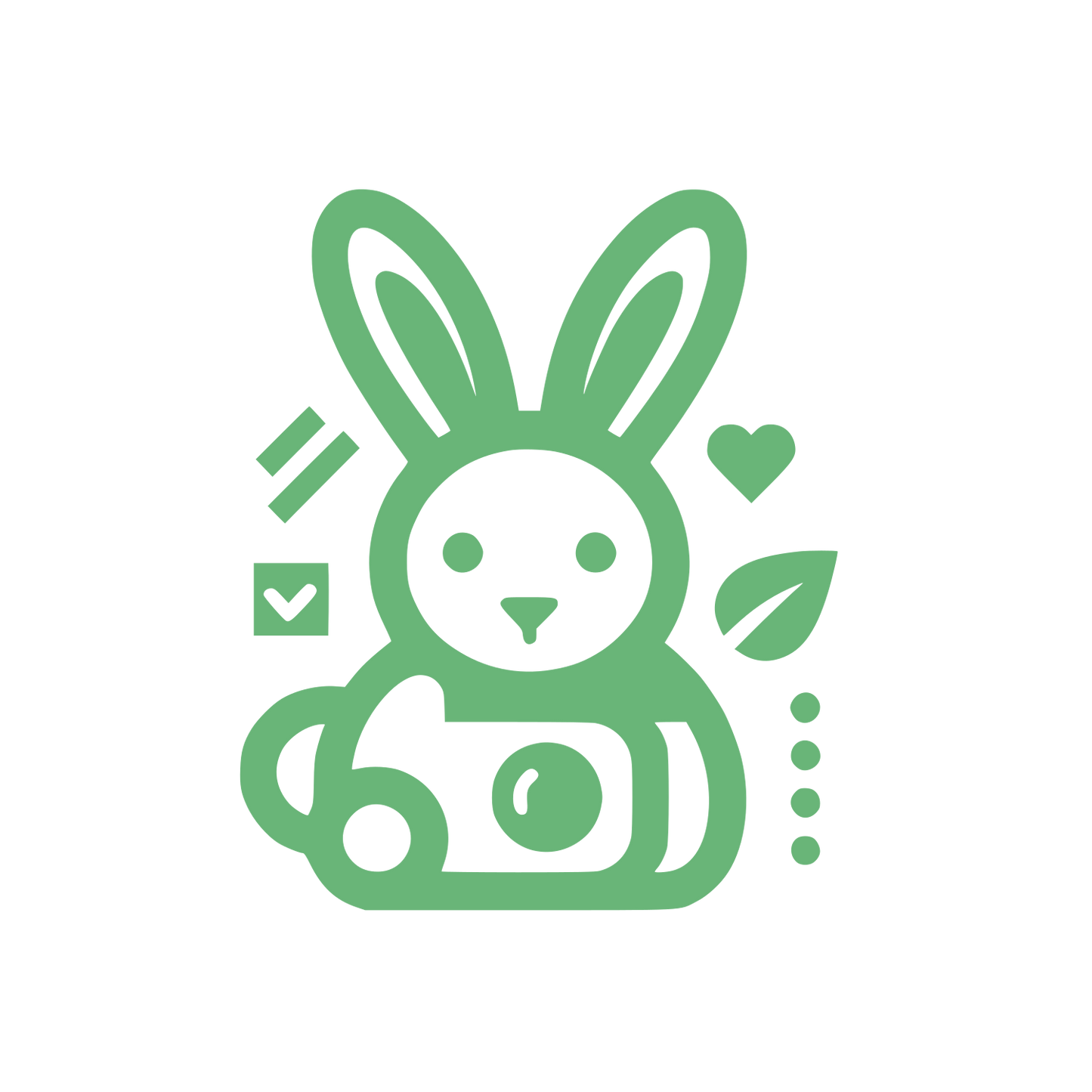 Rabbit with Symbols Logo #69B578
