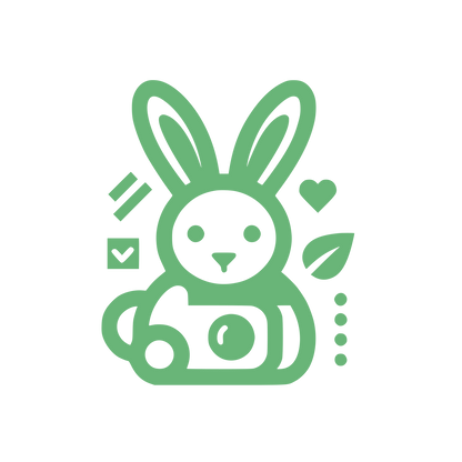 Rabbit with Symbols Logo #69B578