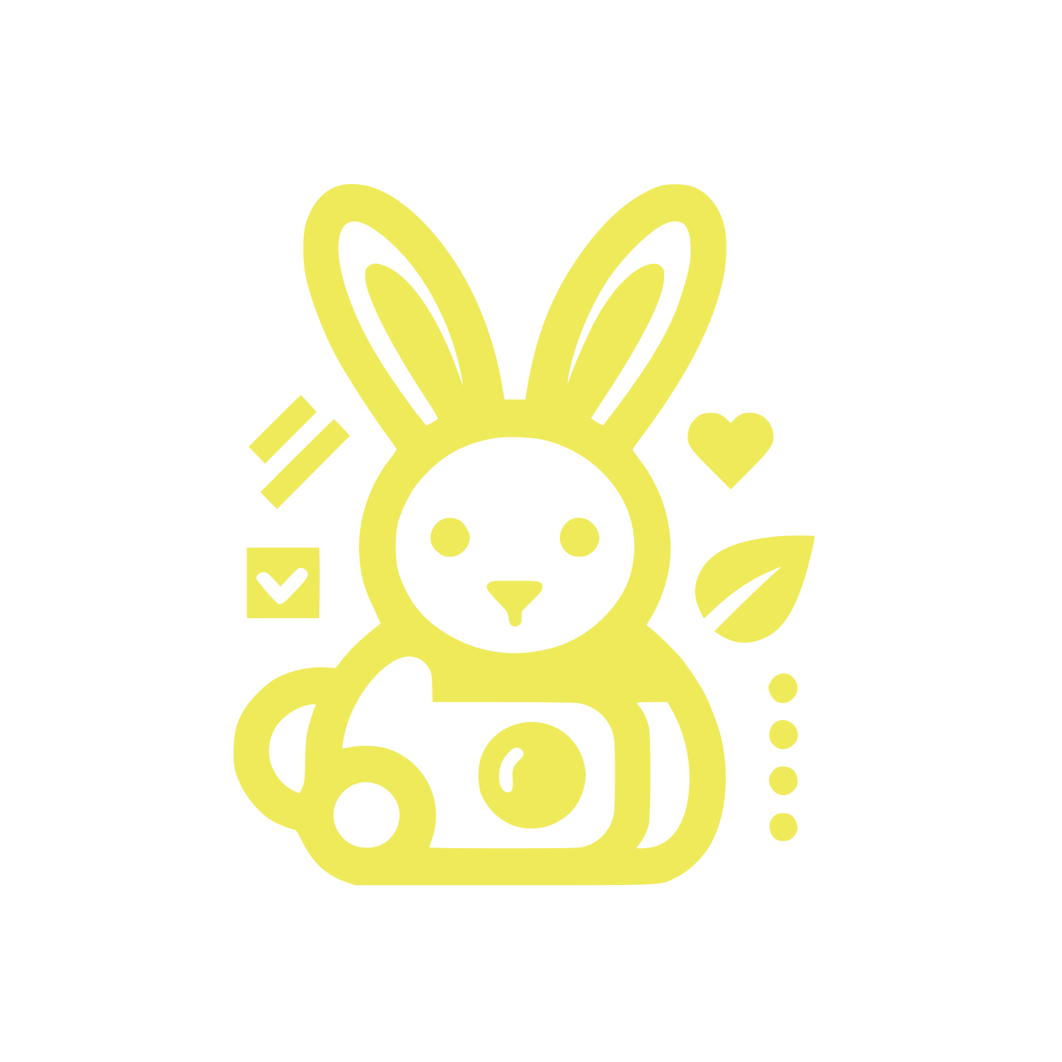 Rabbit with Symbols Logo #EFEA5A
