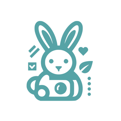 Rabbit with Symbols Logo #56A3A6