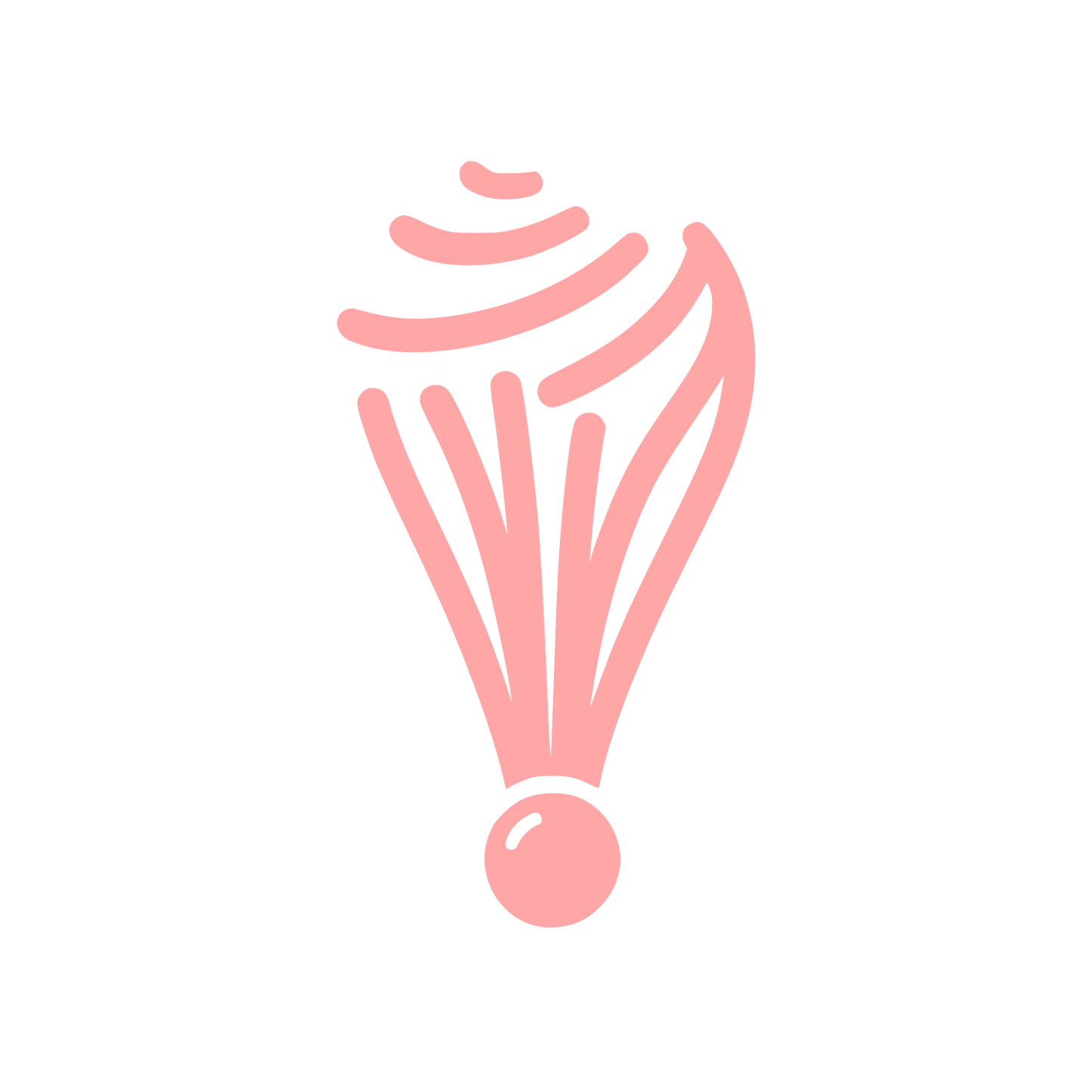 Shuttlecock Logo Design #ffa6a6