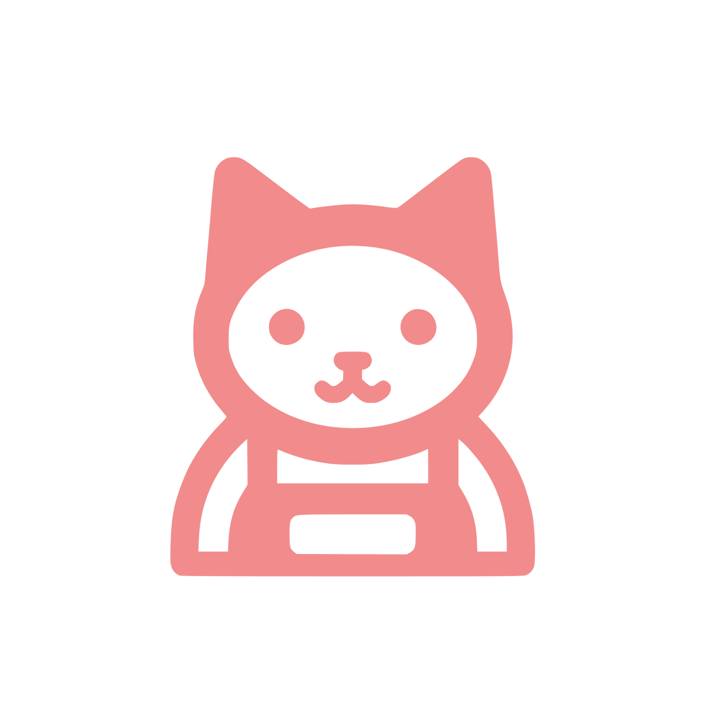 Cartoon Cat Face Logo #F28C8C