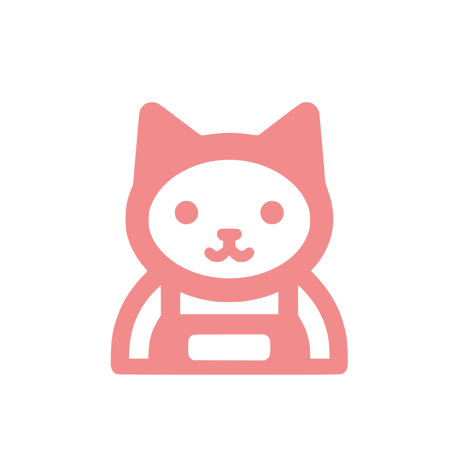 Cartoon Cat Face Logo #F28C8C