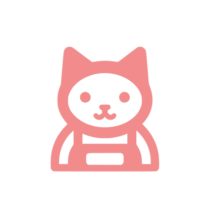 Cartoon Cat Face Logo #F28C8C