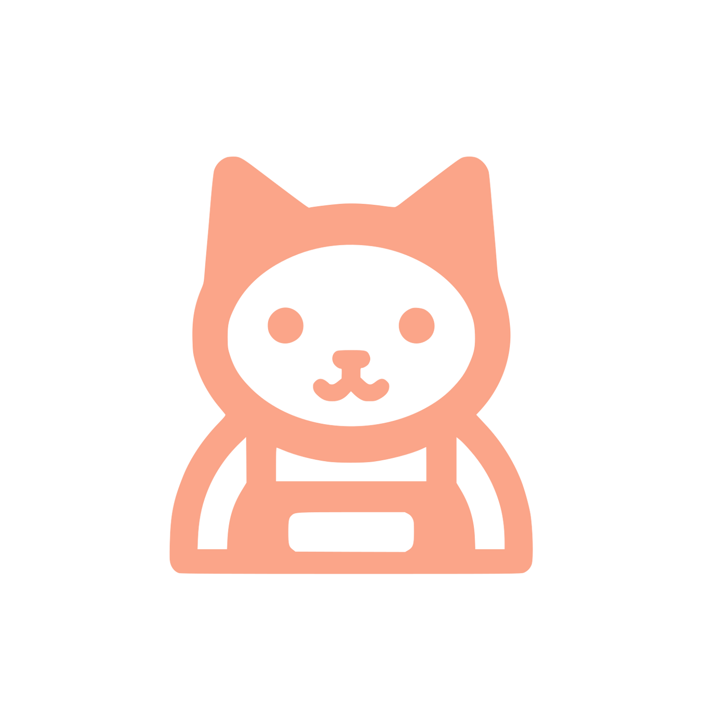 Cartoon Cat Face Logo #FBA589