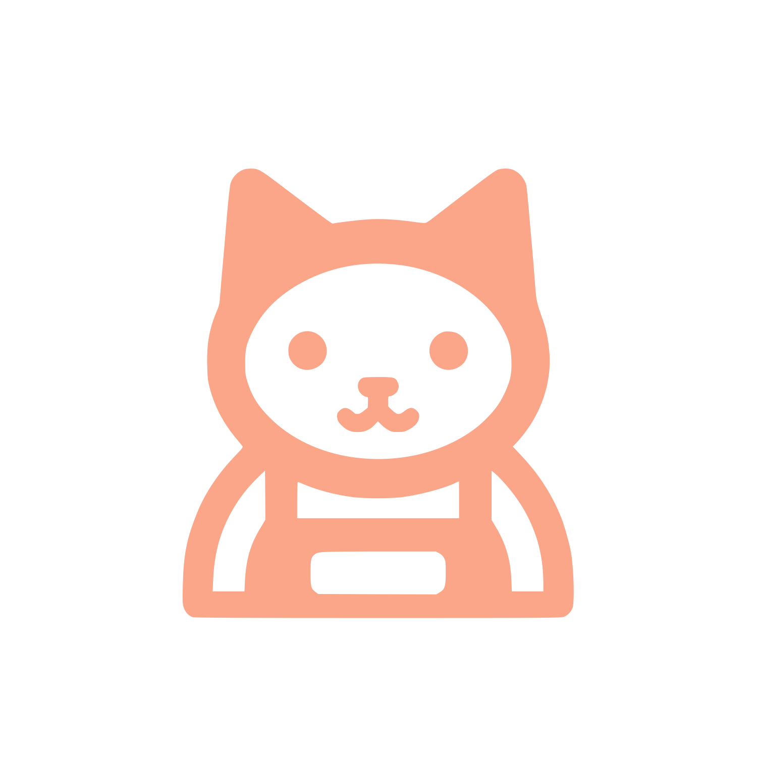 Cartoon Cat Face Logo #FBA589
