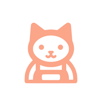 Cartoon Cat Face Logo #FBA589