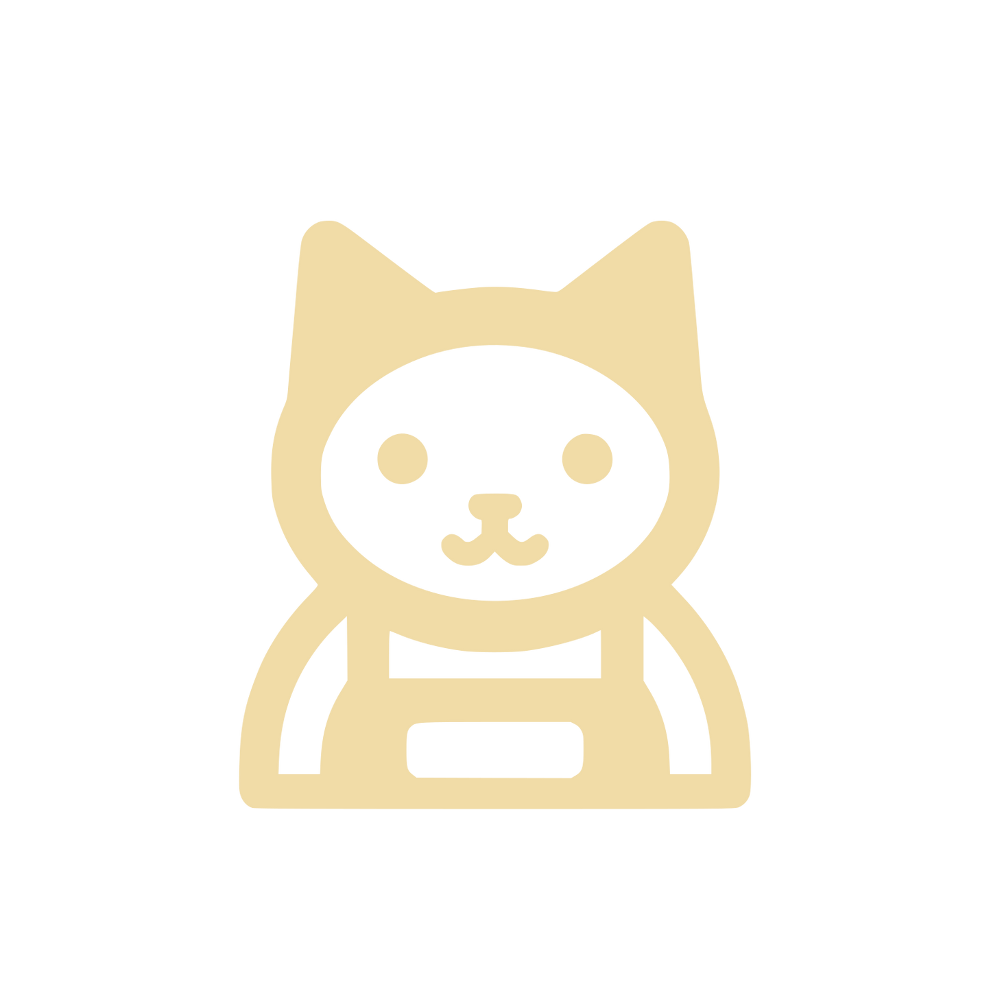 Cartoon Cat Face Logo #F1DCA7
