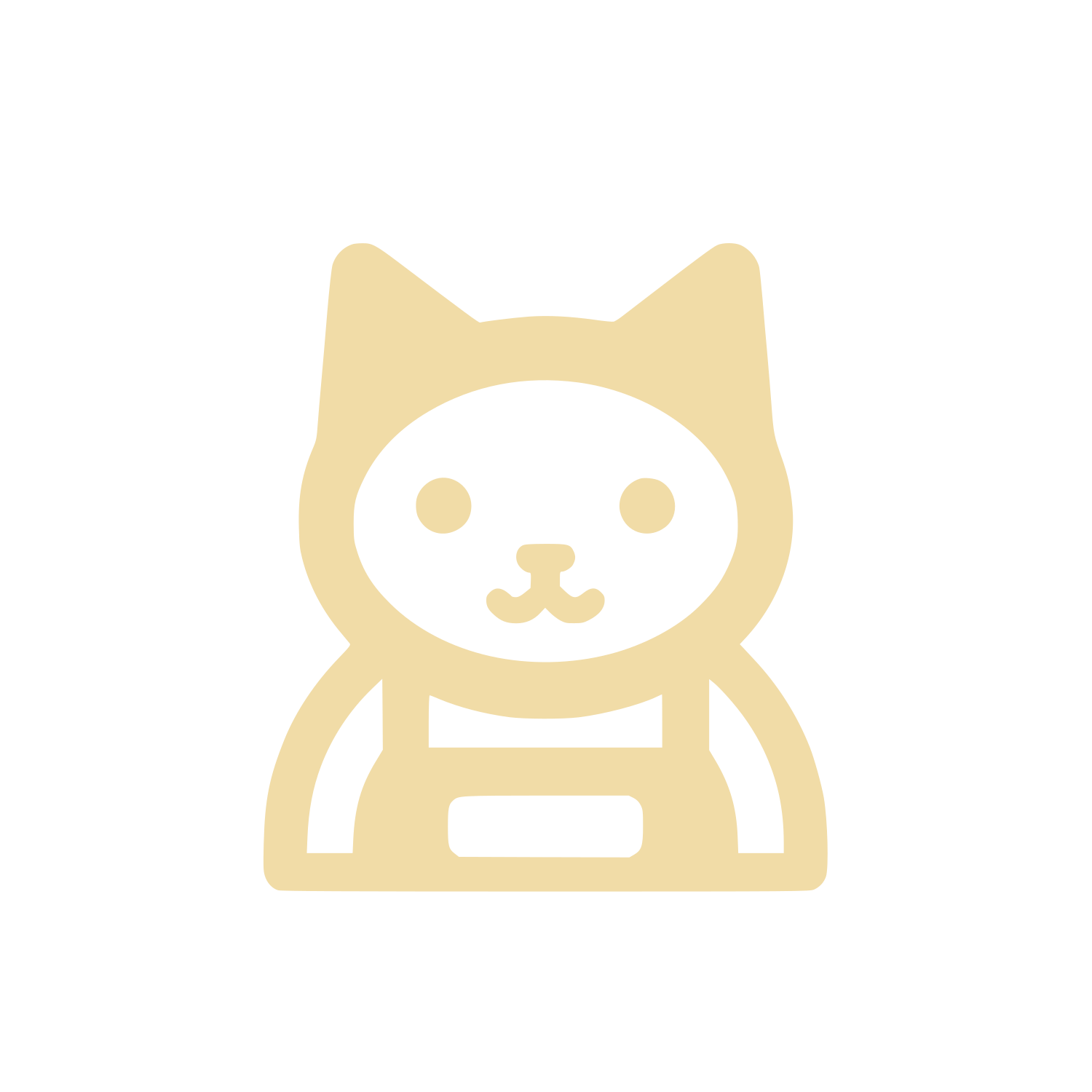 Cartoon Cat Face Logo #F1DCA7