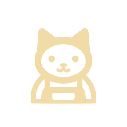 Cartoon Cat Face Logo #F1DCA7