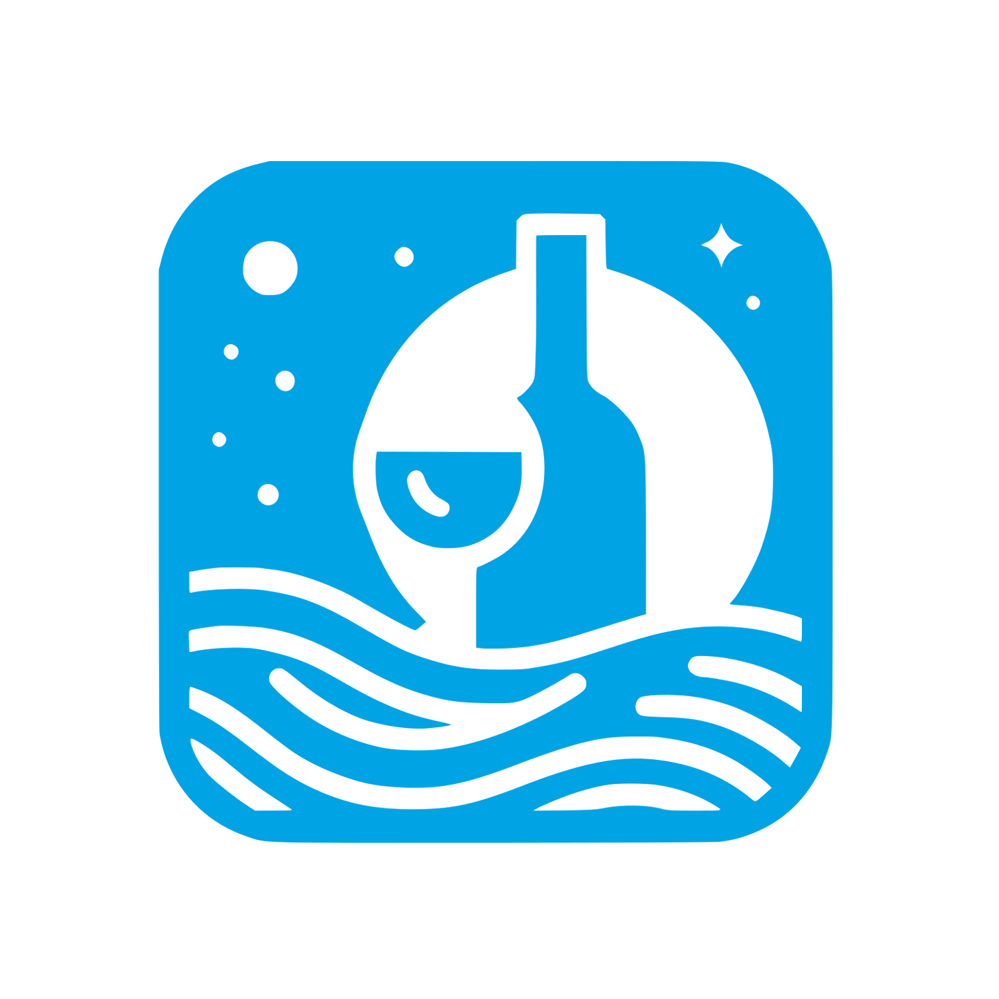 Bottle Wine Logo #00a3e4