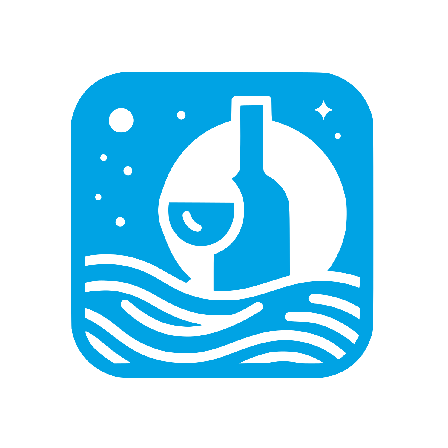 Bottle Wine Logo #00a3e4