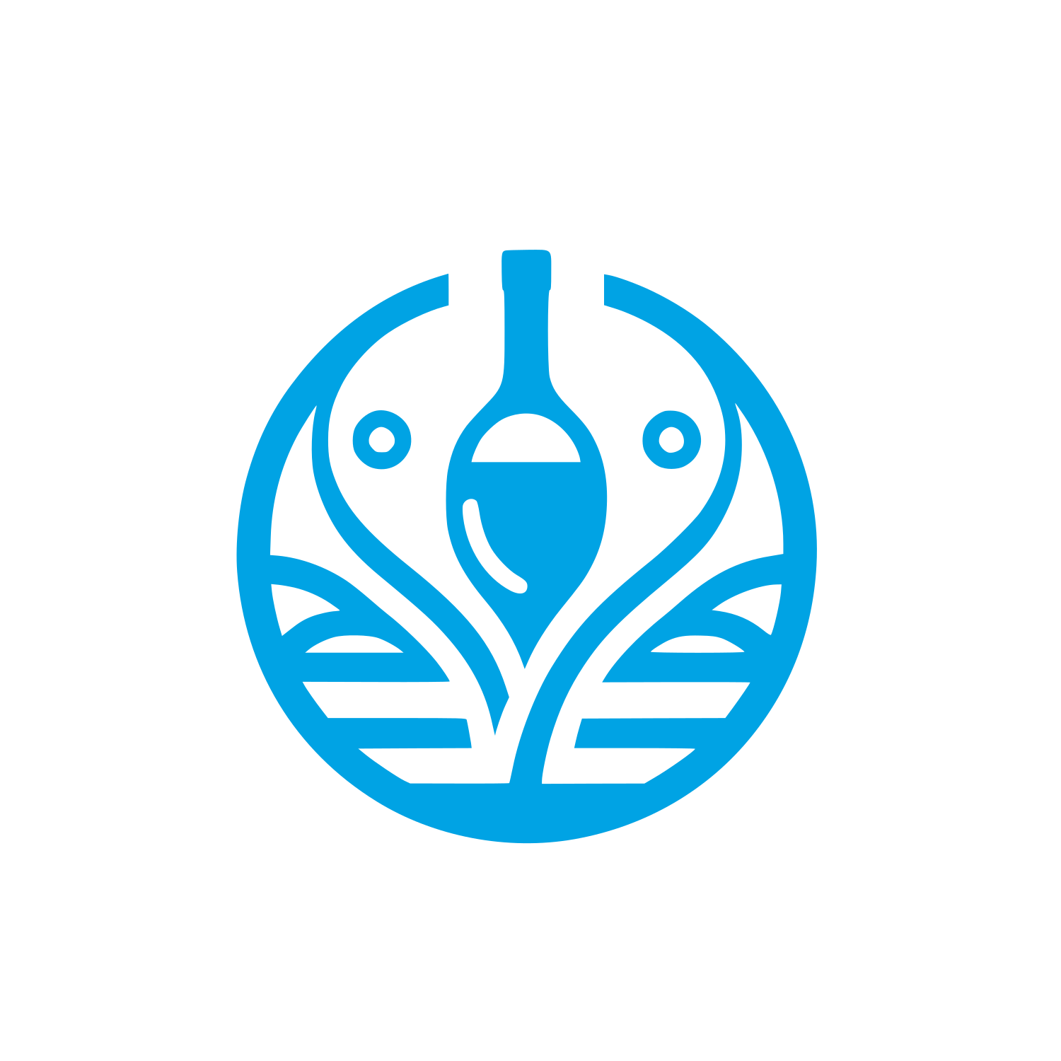 Circular Wine Logo #00a3e4