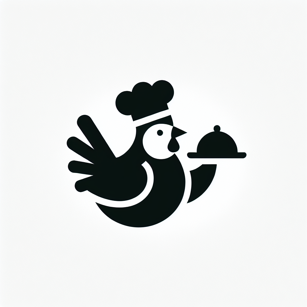 Chef Bird Carrying Platter Logo