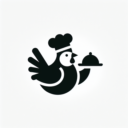 Chef Bird Carrying Platter Logo