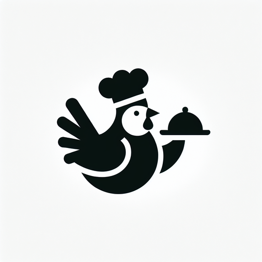 Chef Bird Carrying Platter Logo