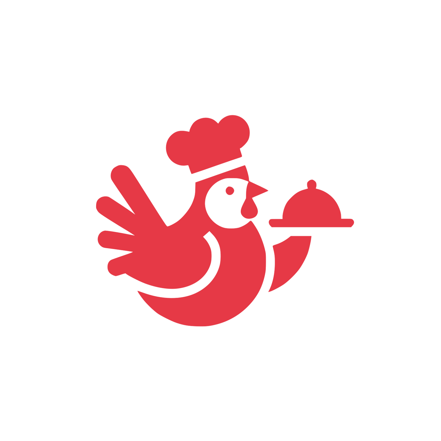 Chef Bird Carrying Platter Logo #E63946