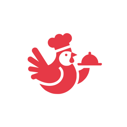 Chef Bird Carrying Platter Logo #E63946