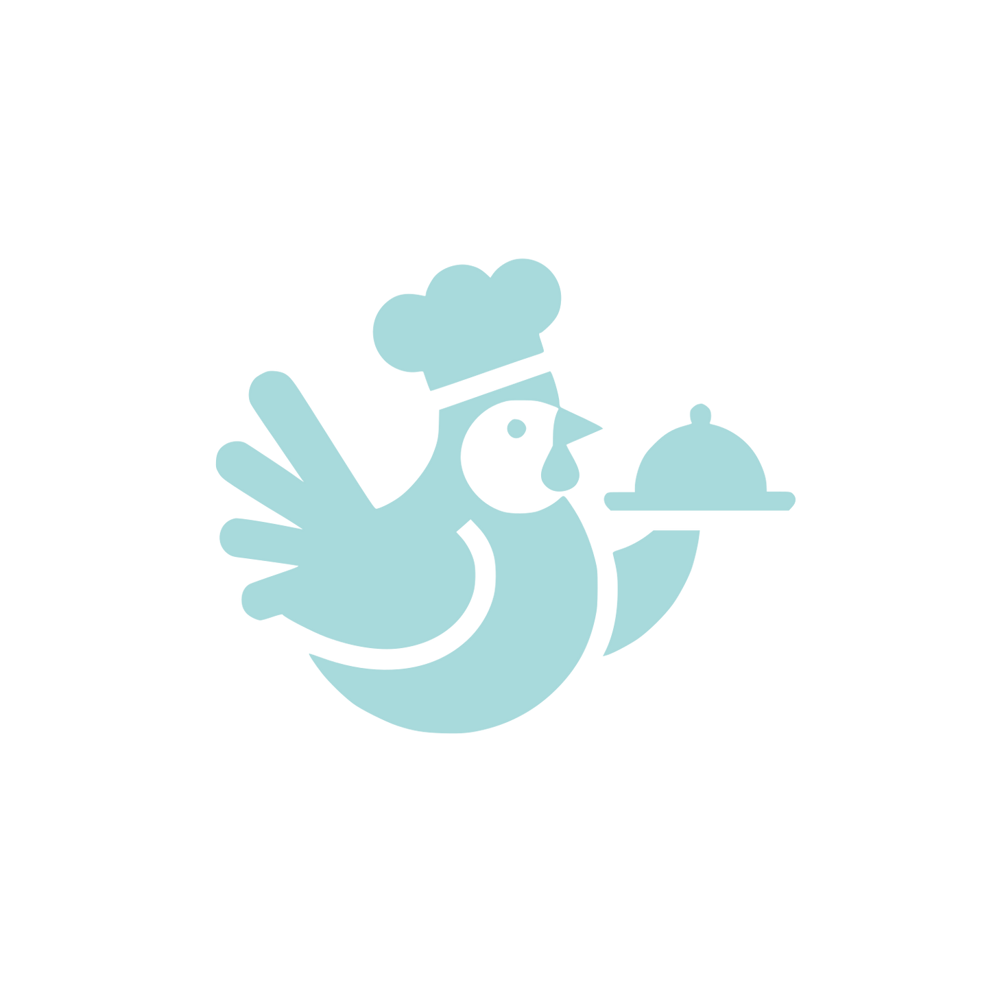 Chef Bird Carrying Platter Logo #A8DADC