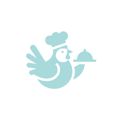 Chef Bird Carrying Platter Logo #A8DADC