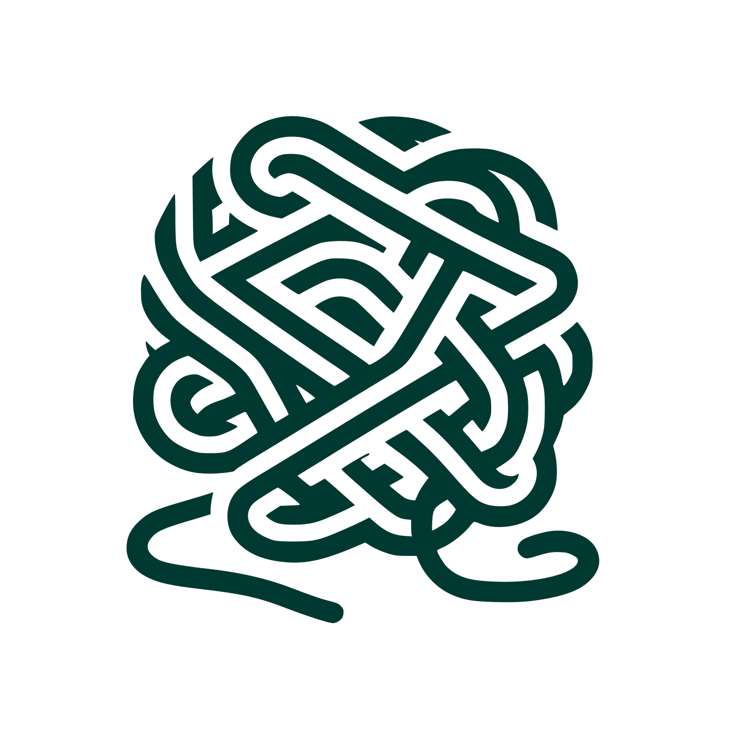 Intricate Knotwork Logo #003932