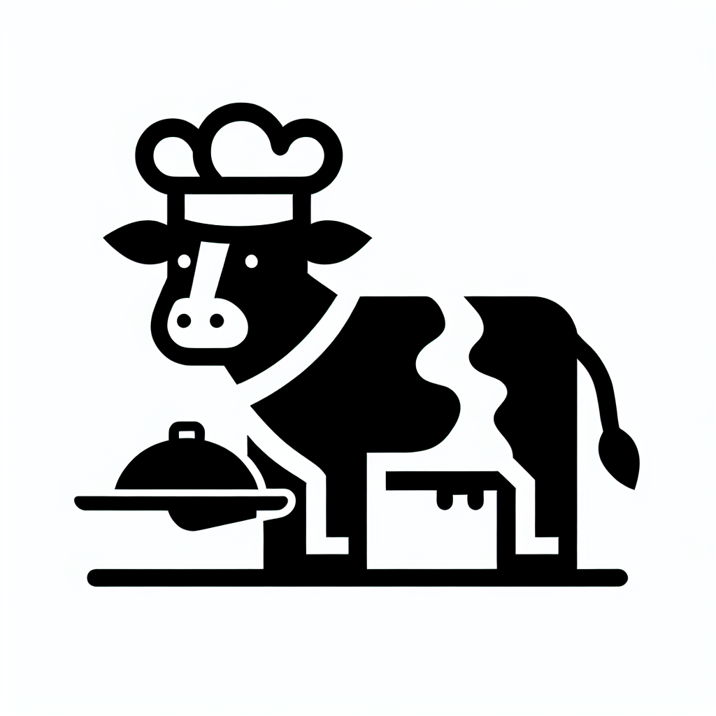 Chef Cow with Tray Logo