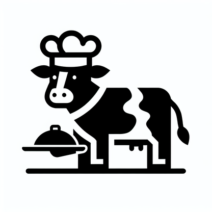 Chef Cow with Tray Logo