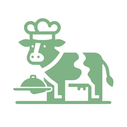 Chef Cow with Tray Logo #7FB285