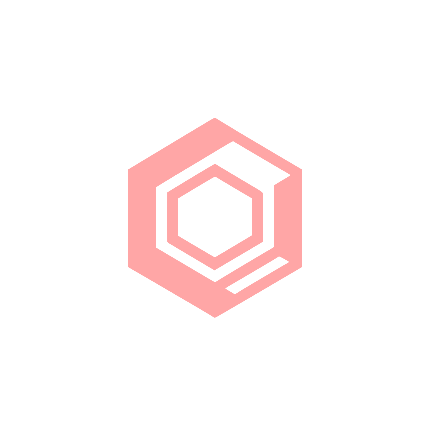 Geometric Hexagon Cube Logo #ffa6a6