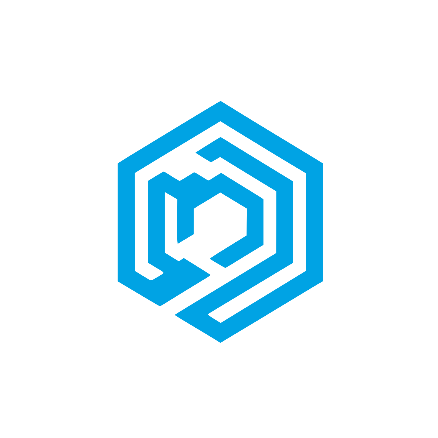 Geometric Hexagon Ribbon Badge #00a3e4
