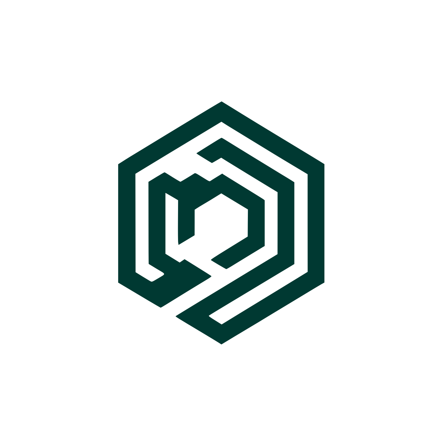 Geometric Hexagon Ribbon Badge #003932