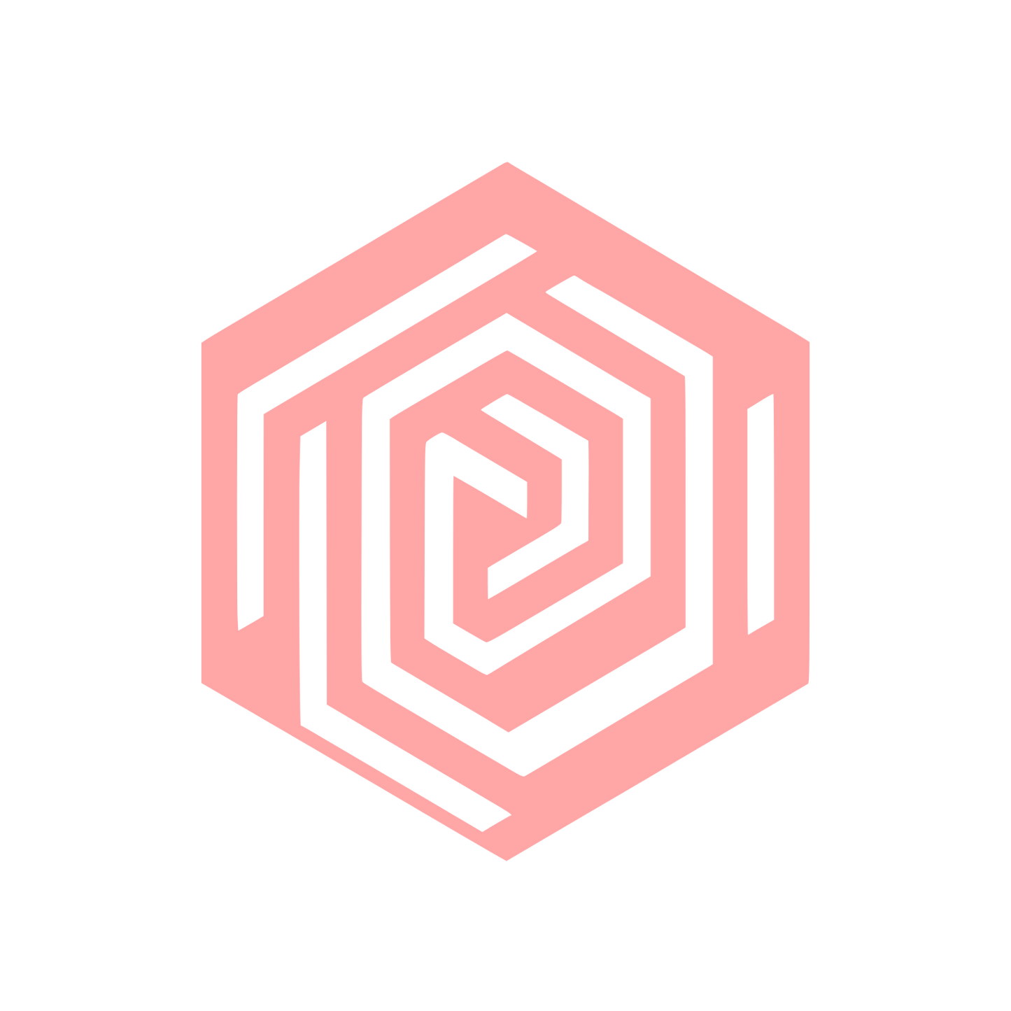 Hexagon Spiral Geometric Icon #ffa6a6