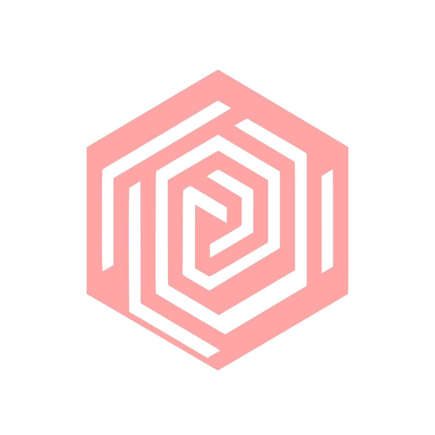 Hexagon Spiral Geometric Icon #ffa6a6