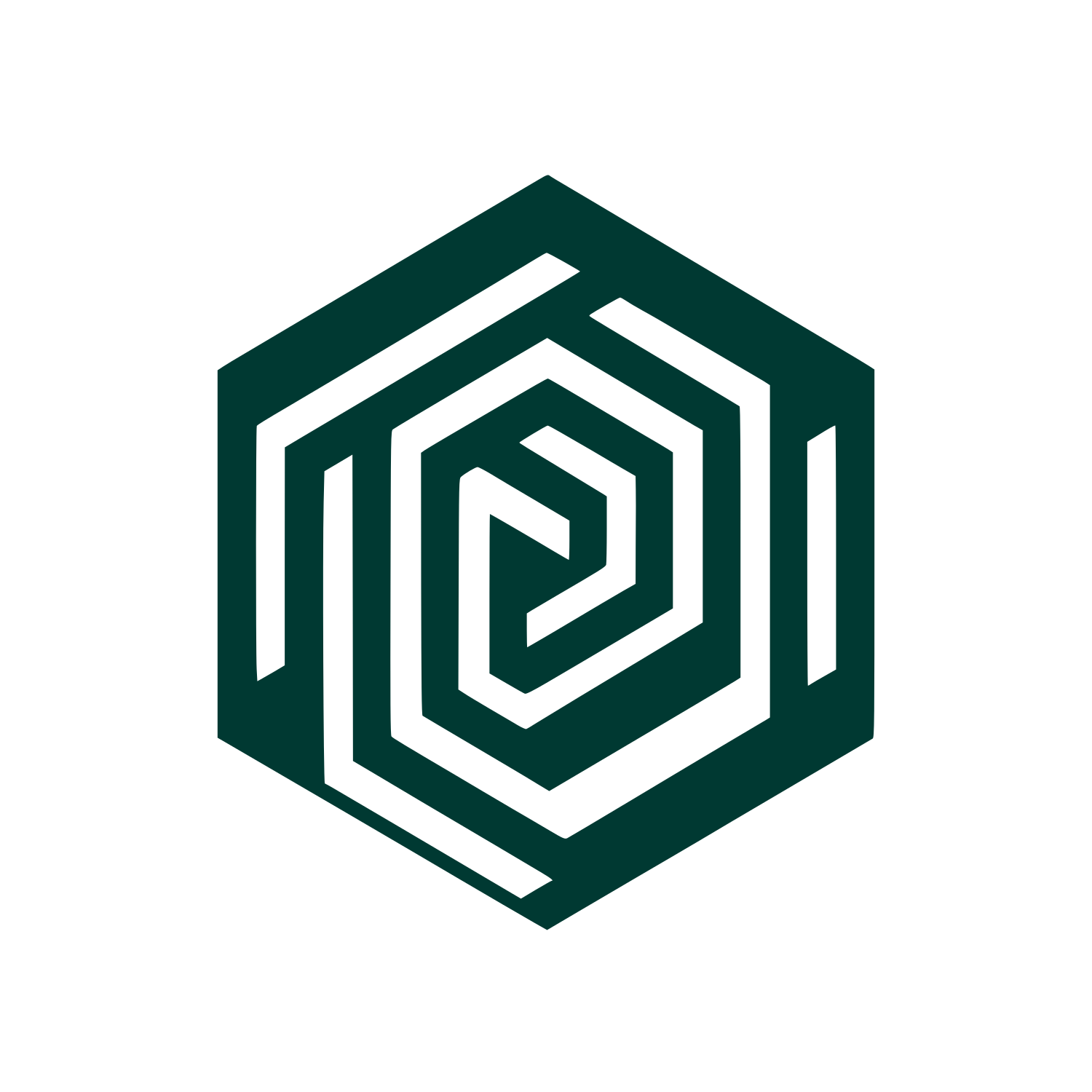 Hexagon Spiral Geometric Icon #003932
