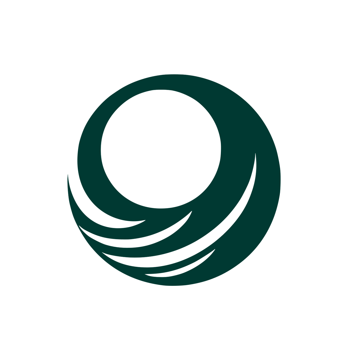 Swoosh Circle Monoline Icon #003932