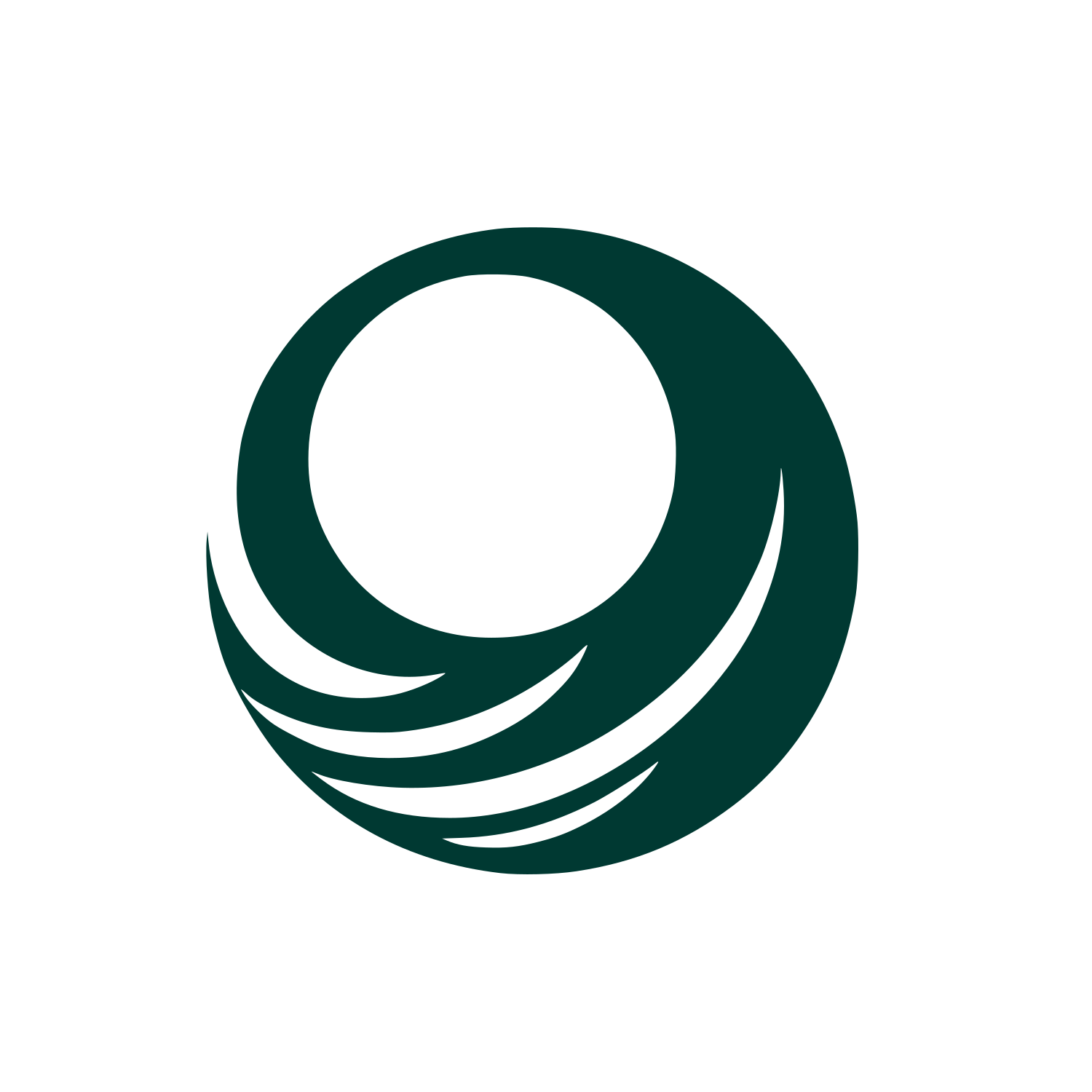 Swoosh Circle Monoline Icon #003932