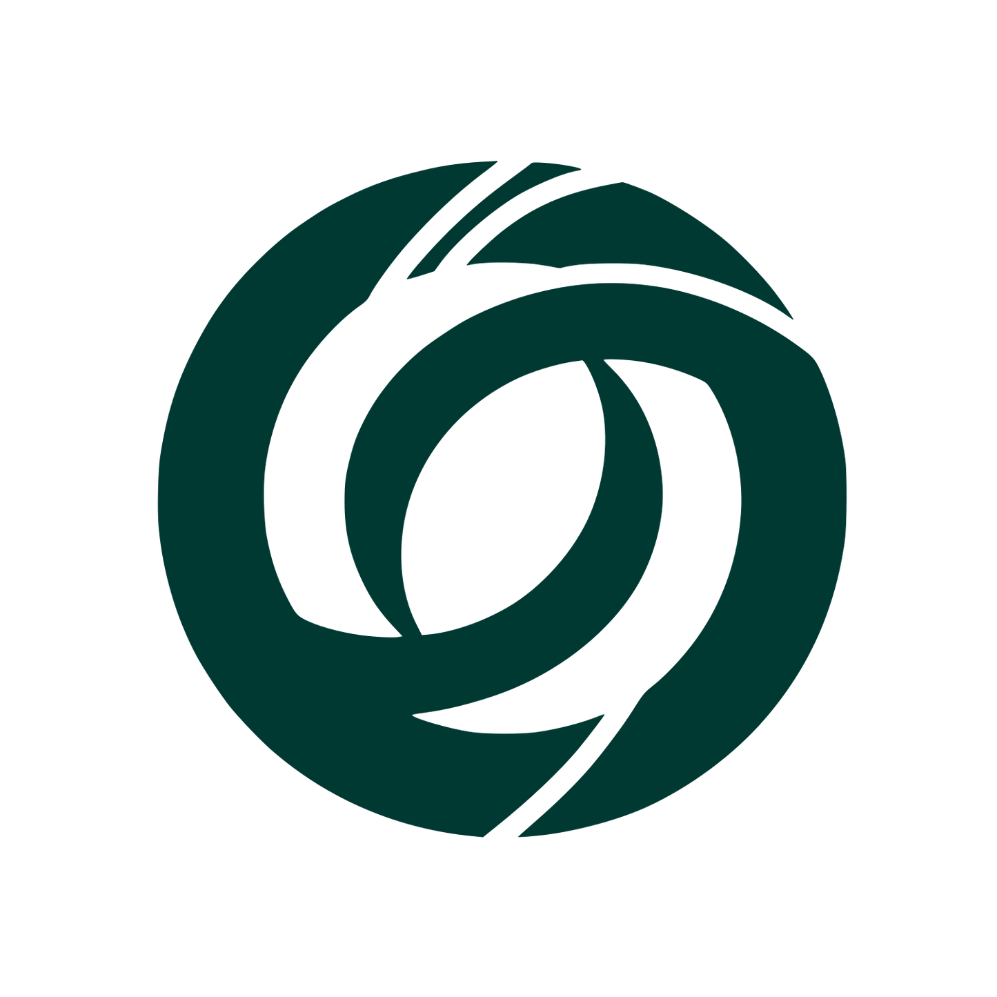 Black Circle Logo #003932