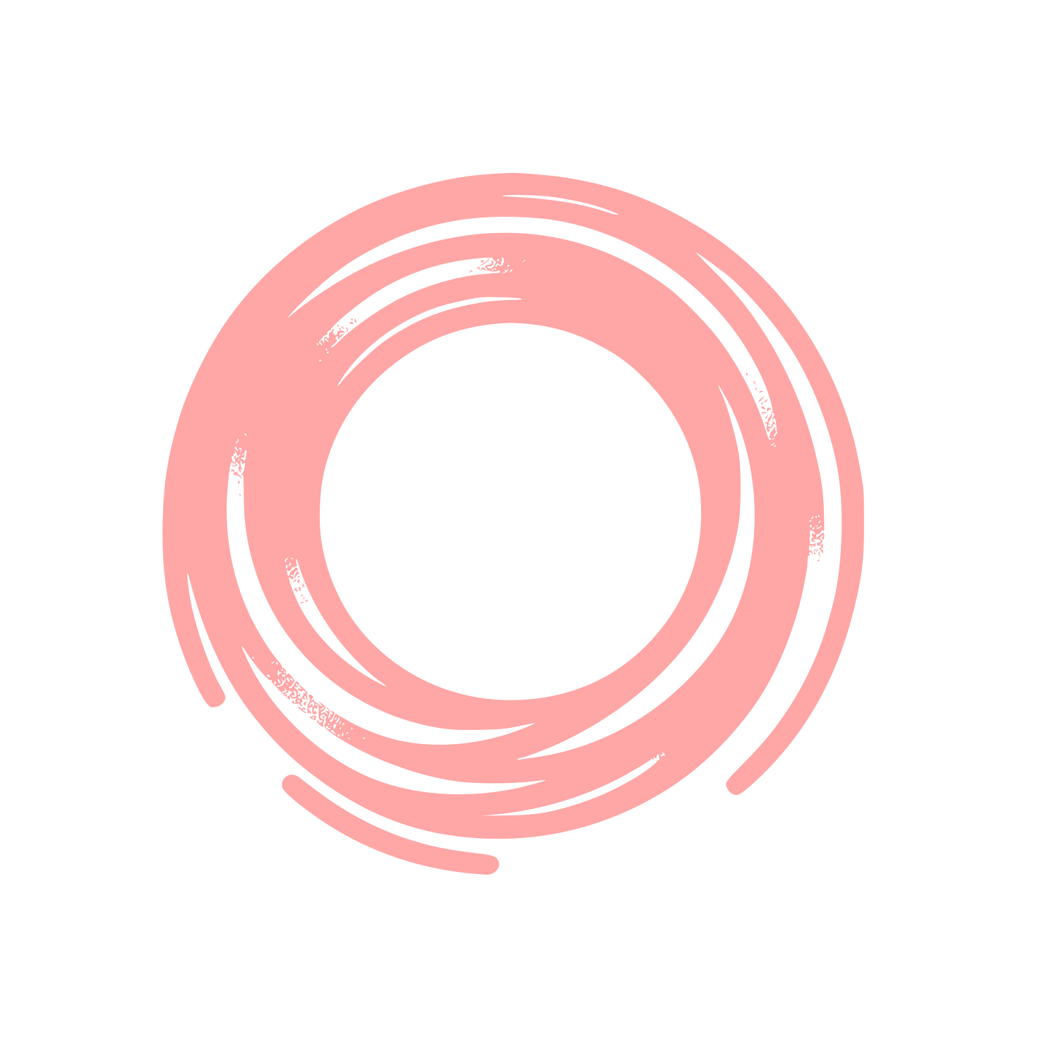 Monoline Spiral Circle Icon #ffa6a6