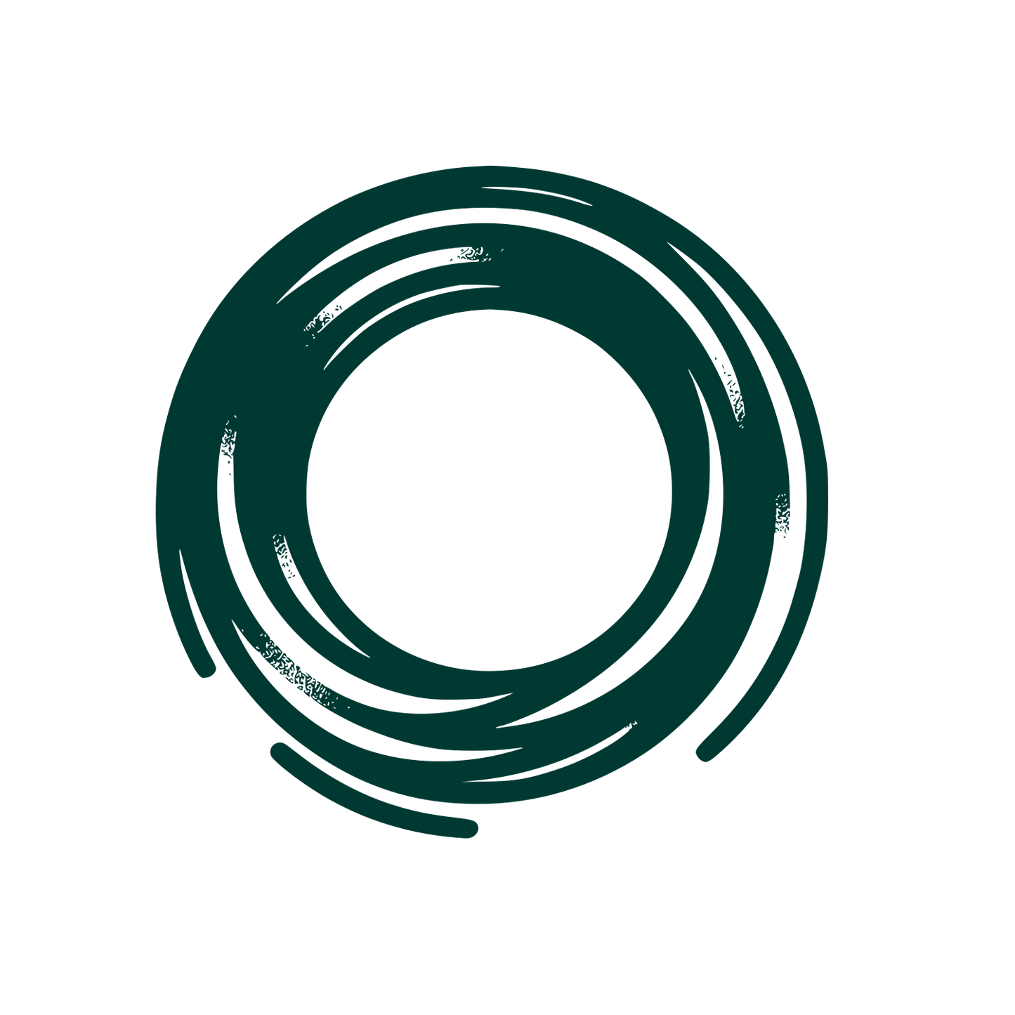 Monoline Spiral Circle Icon #003932