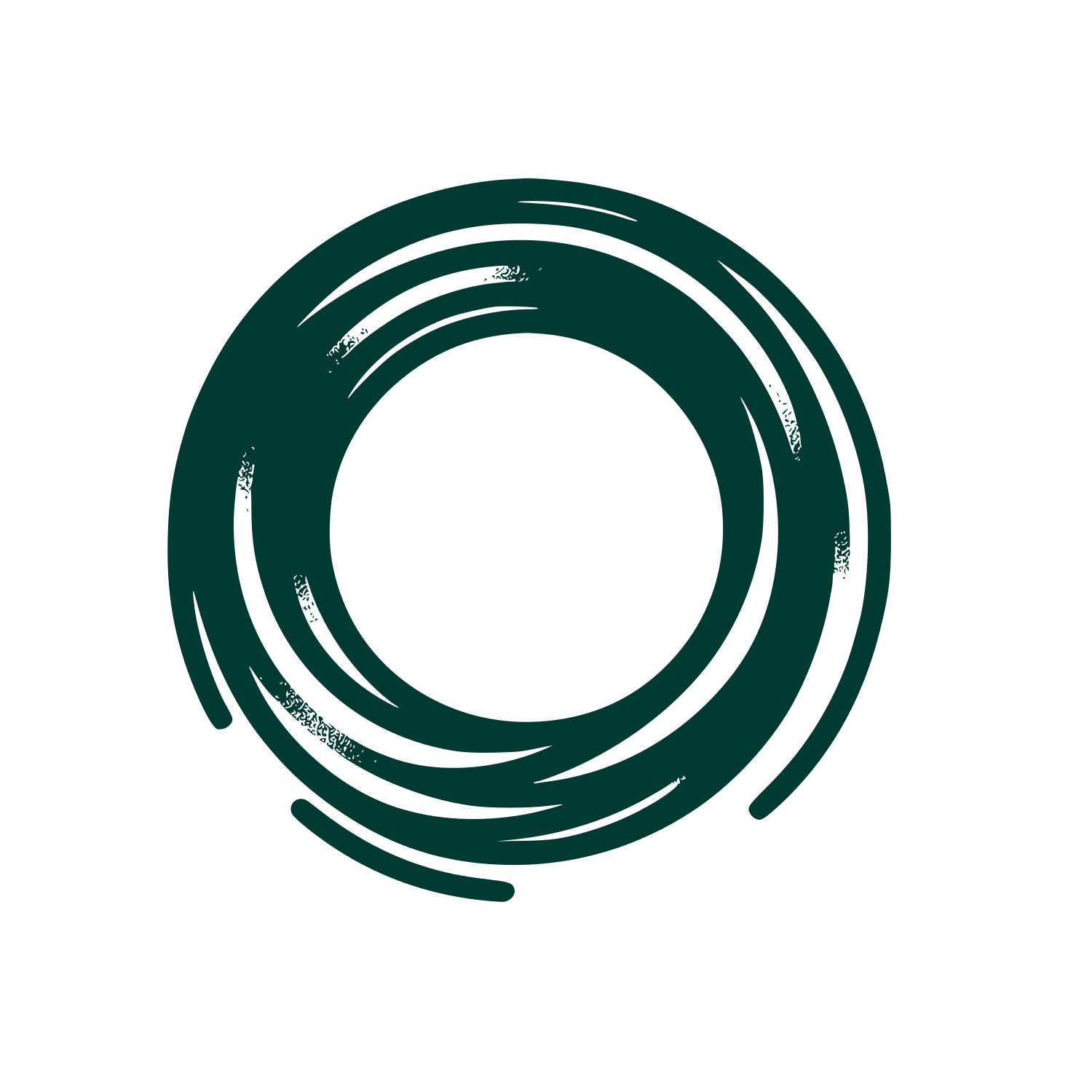 Monoline Spiral Circle Icon #003932