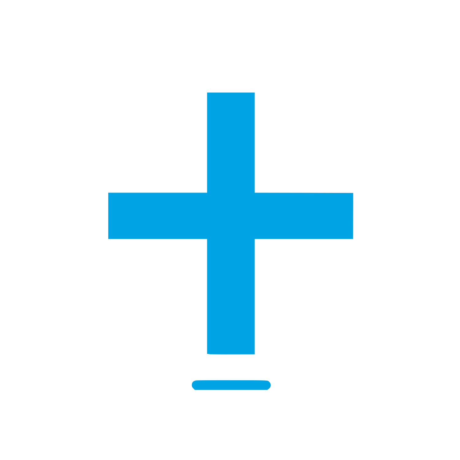 Logo with Cross Shape #00a3e4
