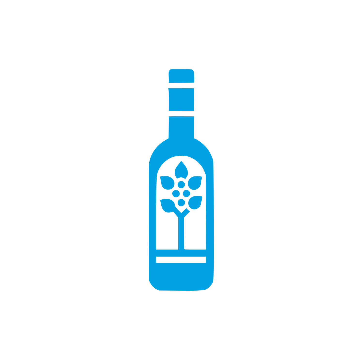 Wine Bottle Logo #00a3e4