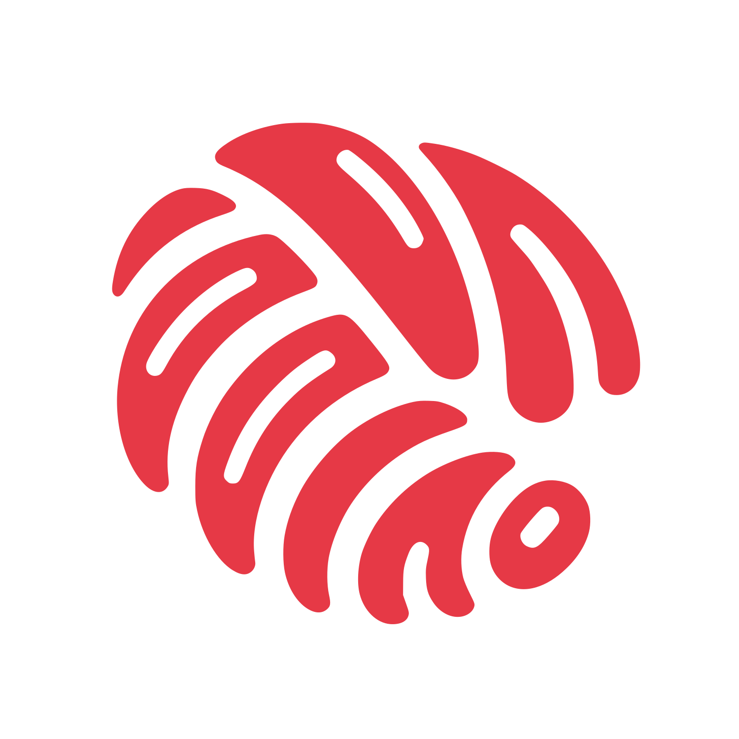 Wireless Signal Arc Logo #E63946