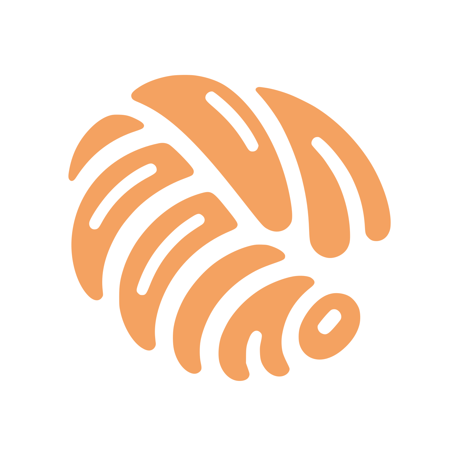 Wireless Signal Arc Logo #F4A261