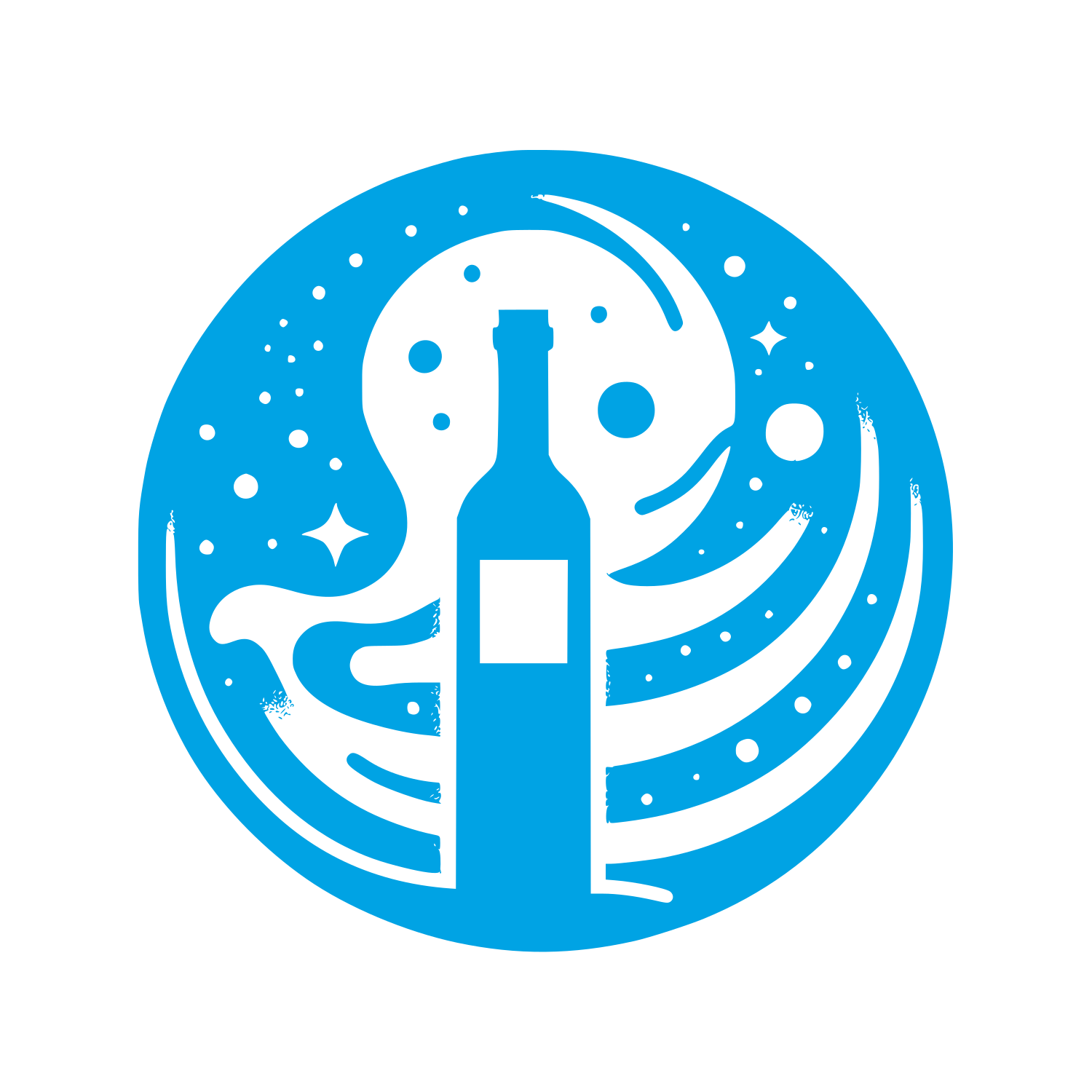 Wine Bottle Logo #00a3e4