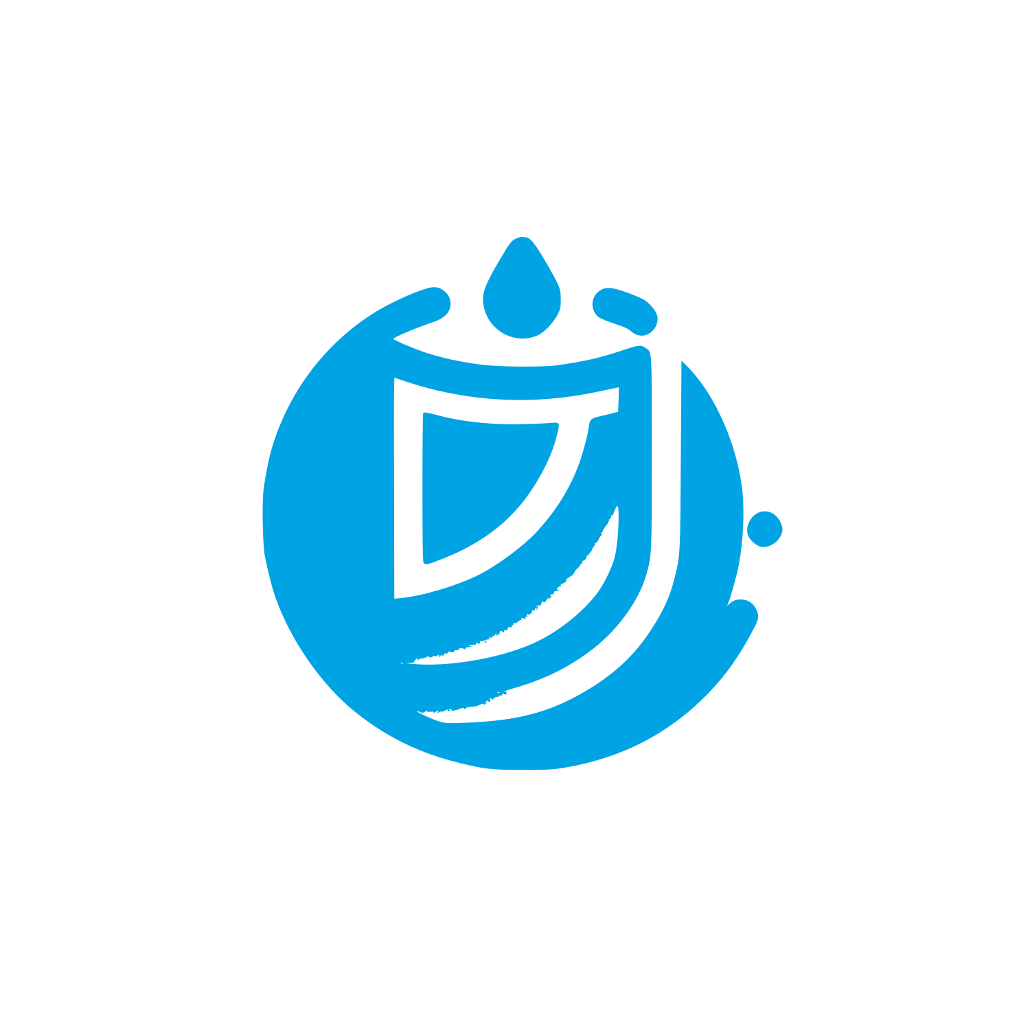 Juice Drop Monoline Icon #00a3e4